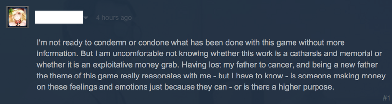 Illustration for article titled That Dragon, Cancer’s Developers Are OK With Asshole Steam Discussions